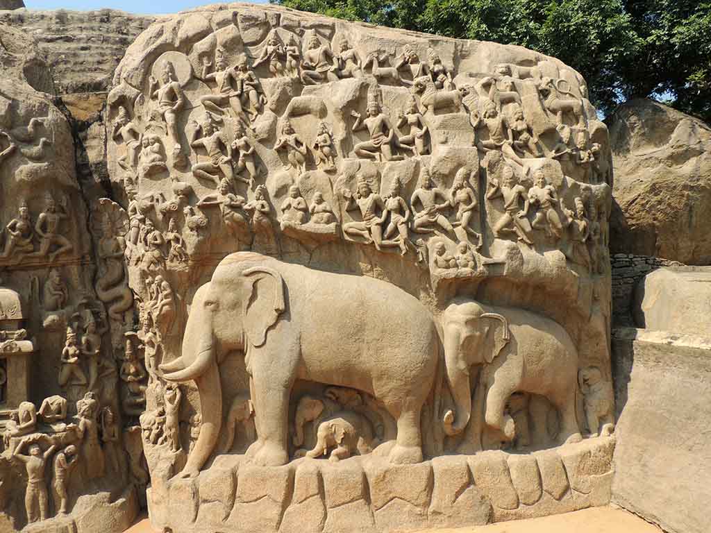 841 - Mahabalipuram incisione rupestri - India