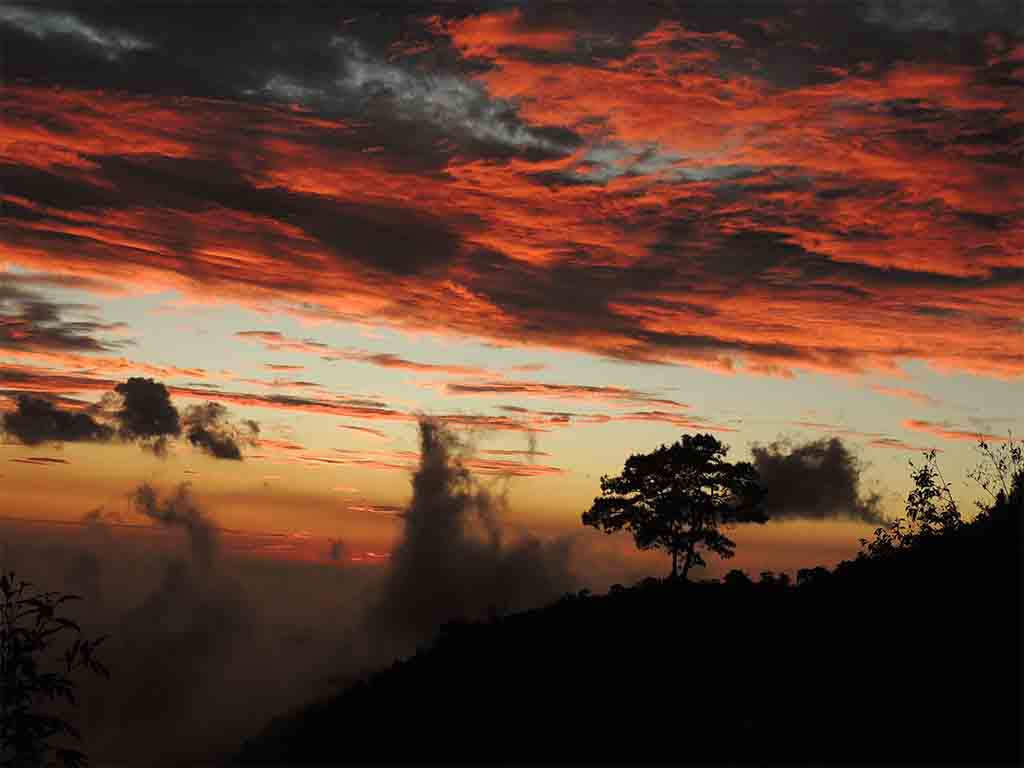 806 - Tramonto con nebbia salente a Baguio - Filippine
