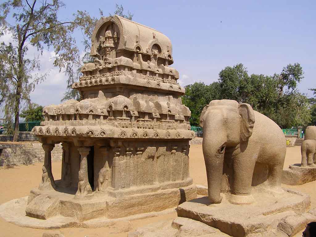 843 - Mahabalipuram templi di Pancha Rathas - India