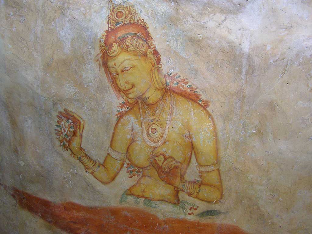 308 - Affresco alla fortezza del leone di Sigirya - Sri Lanka