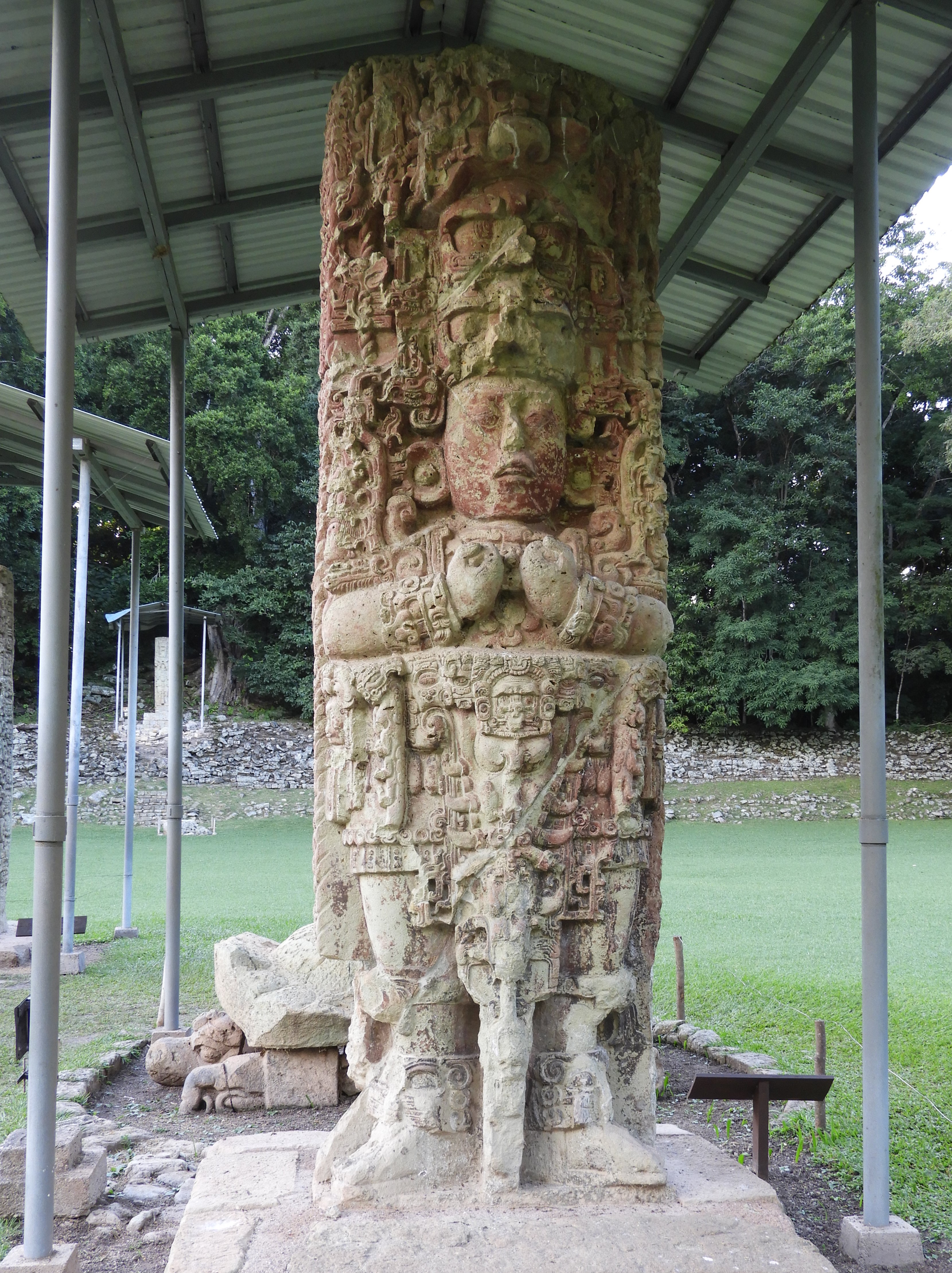 Stele Maya nel sito archeologico di Copan - Honduras