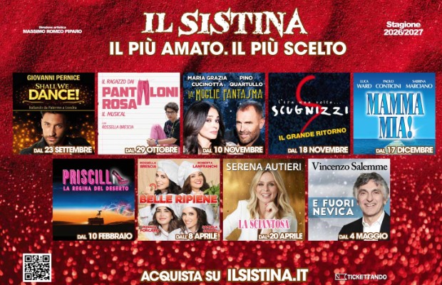 Sistina: nuova Stagione, tutti gli spettacoli in cartellone
