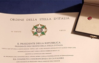 Allâitalo-brasiliano Oscar Jonas Lenzi lâonorificenza di cavaliere dellâOrdine della Stella dâItalia