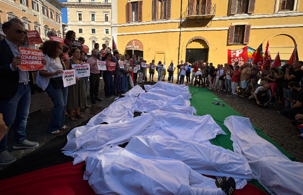 CGIL, PRESIDIO PER GAZA <BR> A MONTECITORIO