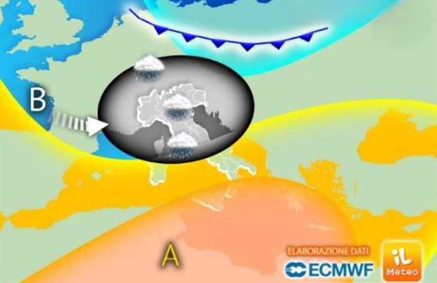 METEO: PERTURBAZIONI,  SI APRE LA PORTA ATLANTICA