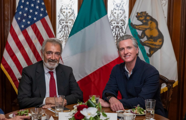 Lazio: Rocca incontra il governatore californiano Gavin Newsom