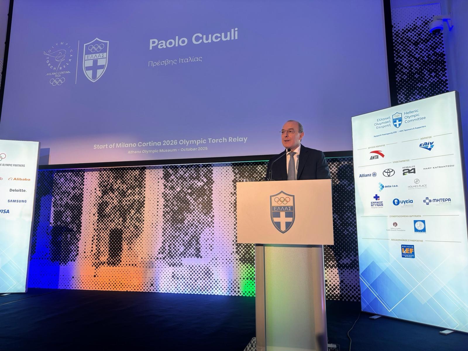Atene, Amb. Cuculi a presentazione Olimpiadi Milano-Cortina 