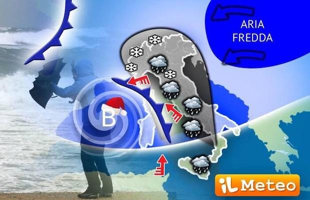 MALTEMPO IN ARRIVO: <br>PIOGGIA, VENTO E NEVE <br>ANCHE A NATALE