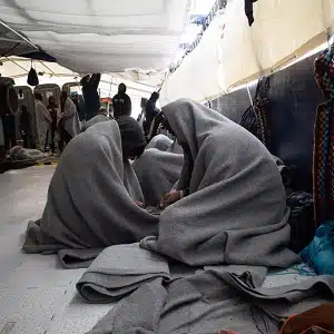 Migrants / Lampedusa overflowing, France 