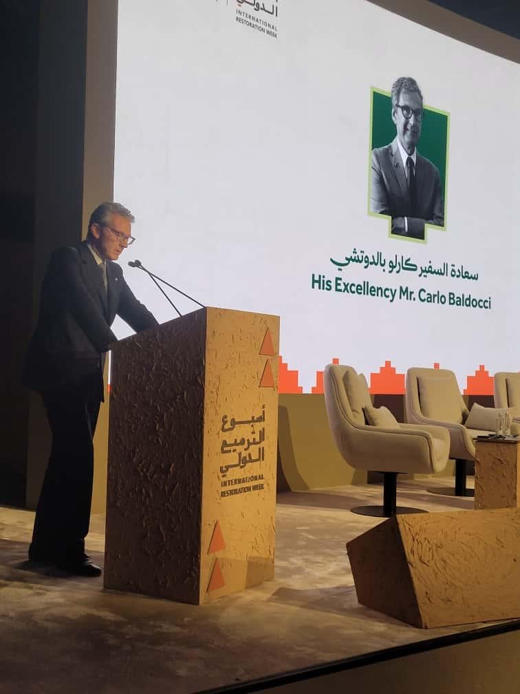 Riad, lâAmbasciatore Baldocci all'International Restoration Week 